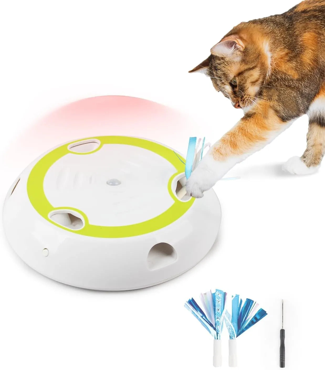 Interactive Rotating Mouse Track Cat Toy with Felt Scratcher
