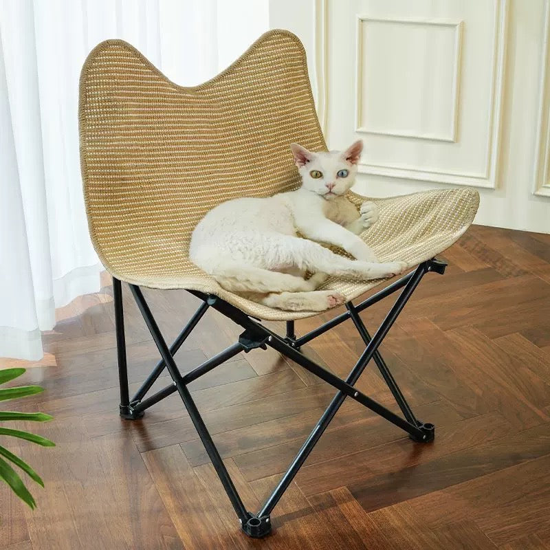 Foldable Cat Lounge Chair with Woven Seat – 1 or 2 Pack