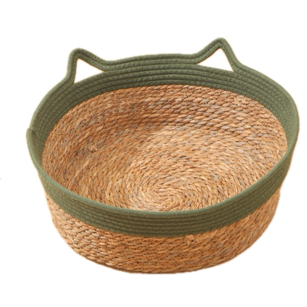 Handwoven Cotton Rope Cat Basket Bed with Teaser – 10 Designs