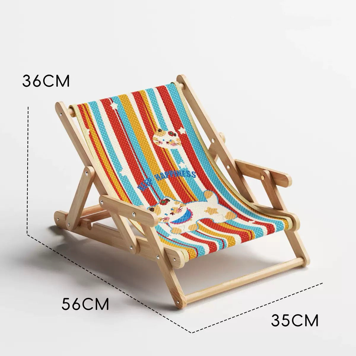 Adjustable Natural Wood Cat Scratcher Chair with Sisal