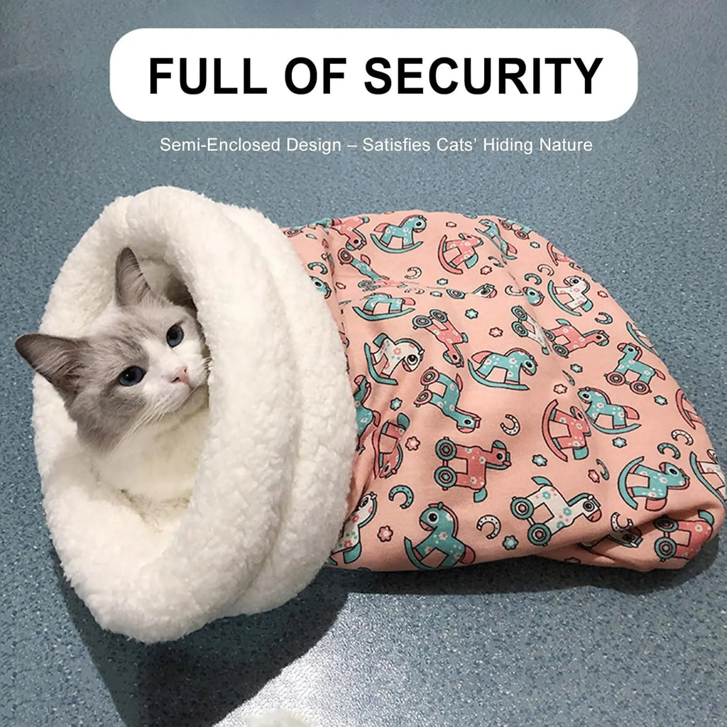 Warm Winter Sleeping Bag Bed for Cats