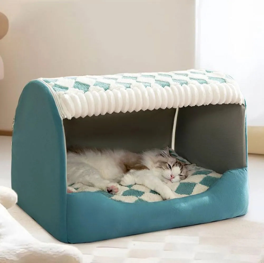 Cozy Pet House.Foldable Warm Kennel Dog/Cat Bed