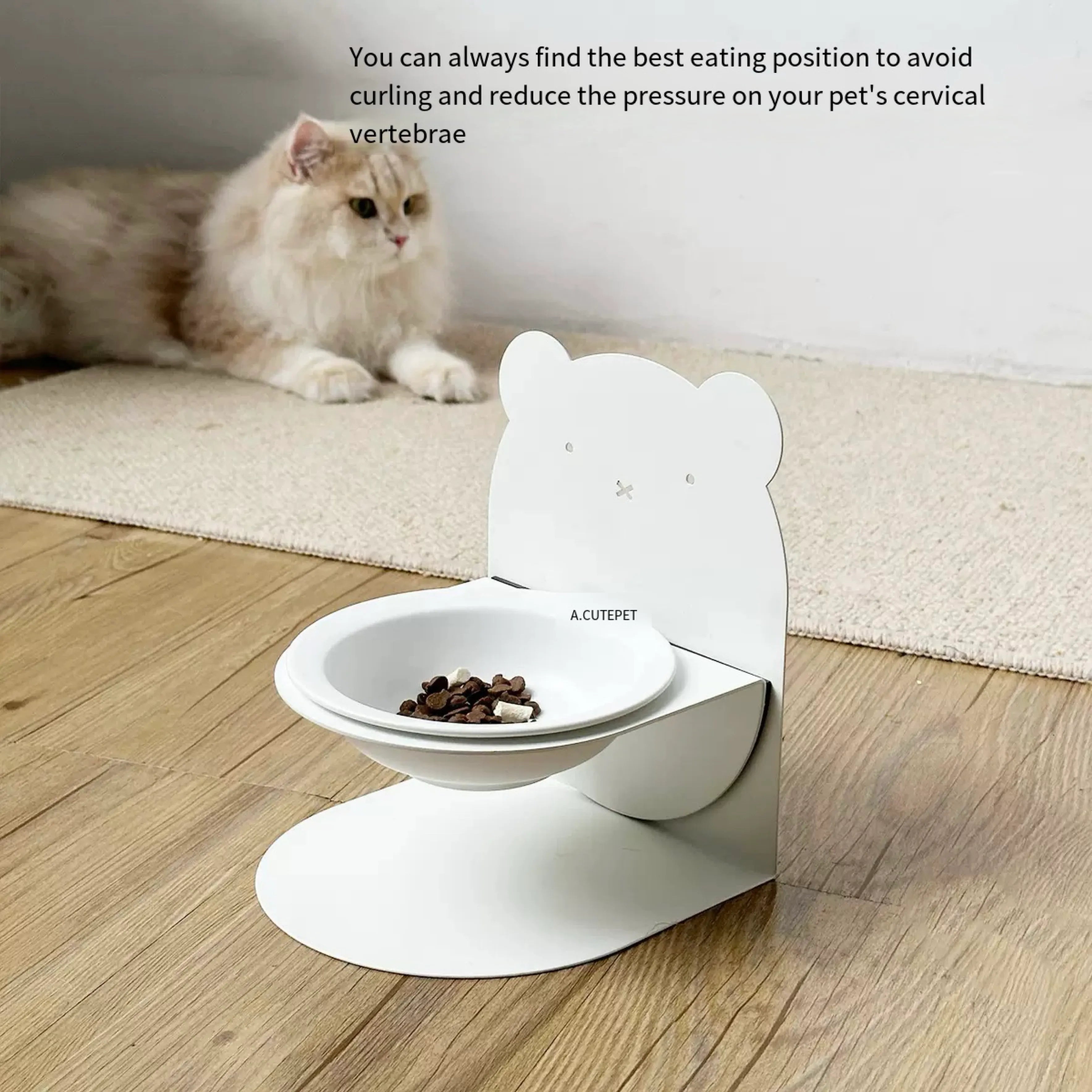 Adjustable Elevated Ceramic Cat Bowl
