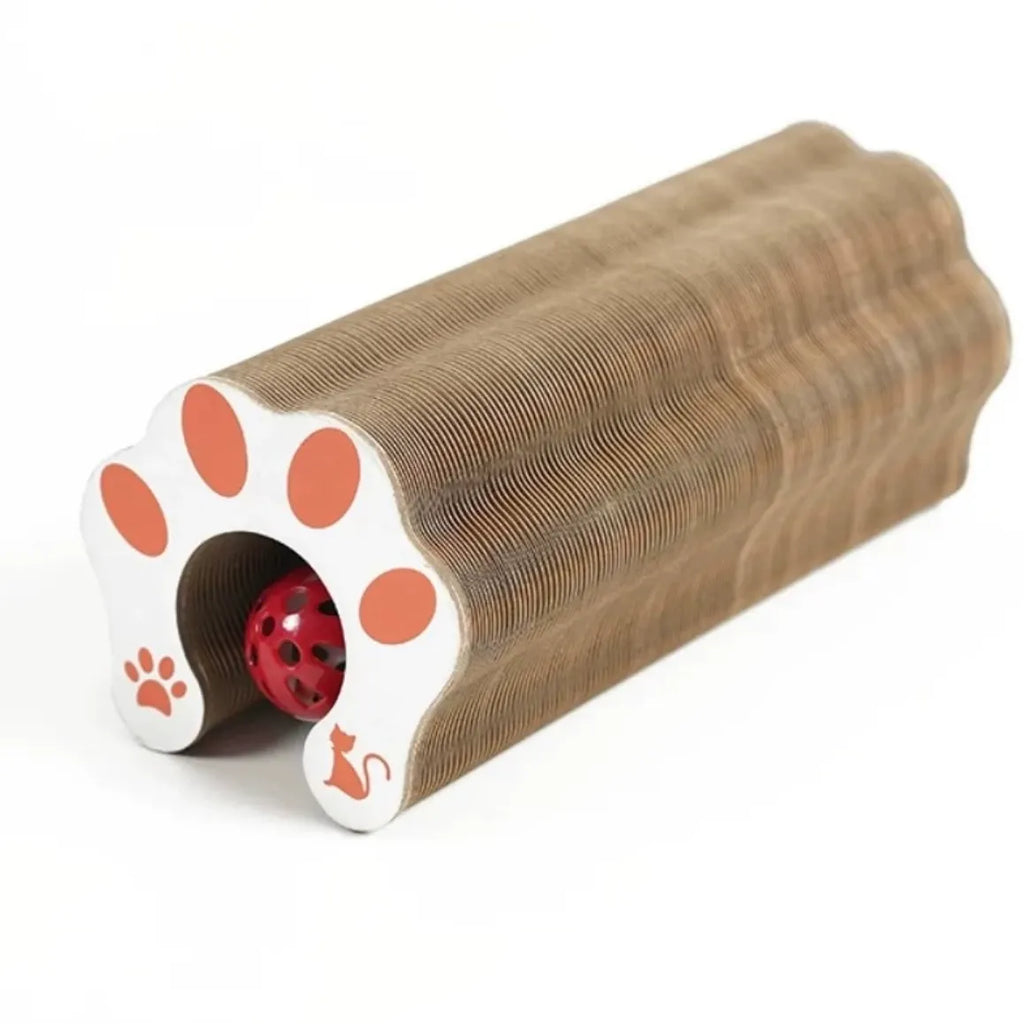 Expandable Cardboard Cat Scratcher with Ball Track