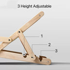 Adjustable Natural Wood Cat Scratcher Chair with Sisal