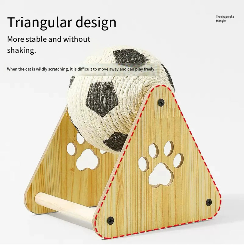 Sisal Cat Scratch Ball with Wooden Base