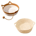 Handwoven Cotton Rope Cat Basket Bed with Teaser – 10 Designs
