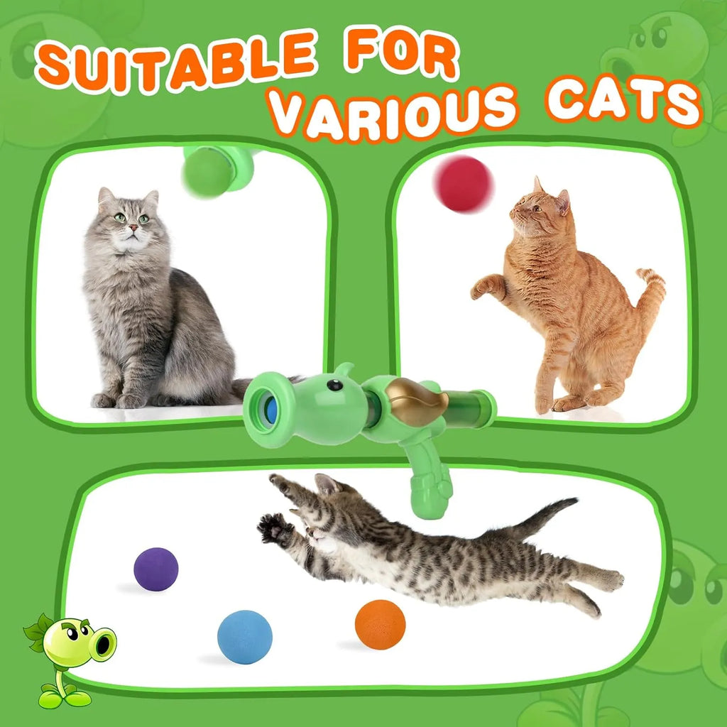 Foam Ball Launcher Set for Interactive Cat Play