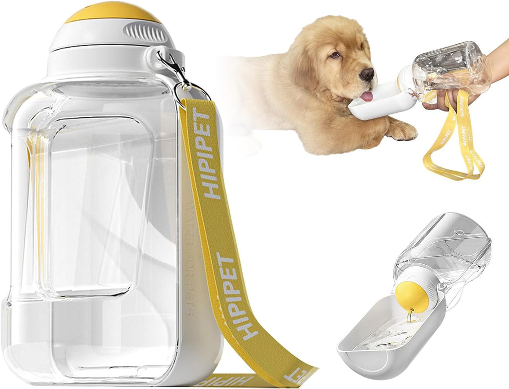 Large-Capacity Dog Travel Water Bottle with Drinking Bowl