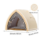 Tent-Shaped Cat House with Sisal Scratcher