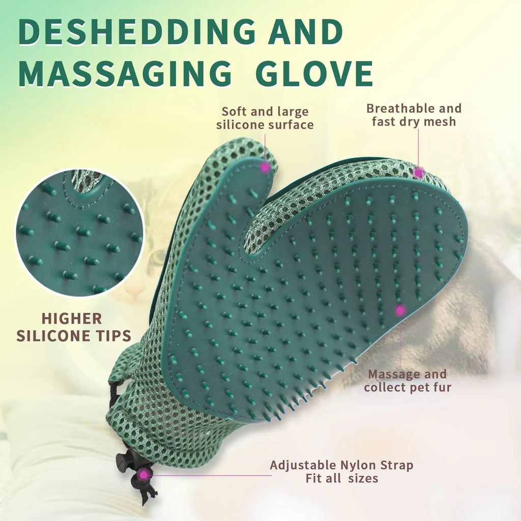 Silicone Pet Grooming Mitt – Single or Pair