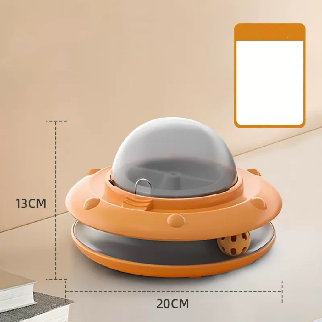2-in-1 Cat Treat Dispenser & Track Ball Toy – 3 Colors