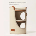 Two-Level Sisal Cat Scratcher Bed with Round Lounges