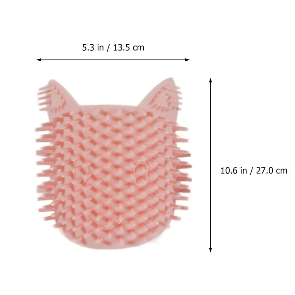 Corner-Mounted Cat Self-Grooming Brush