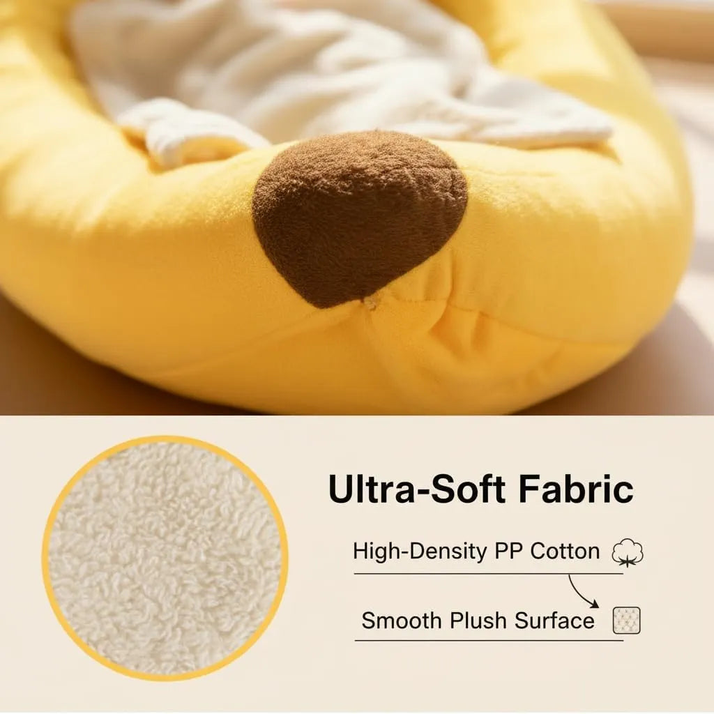 Banana-Shaped Washable Pet Bed for Cats & Dogs