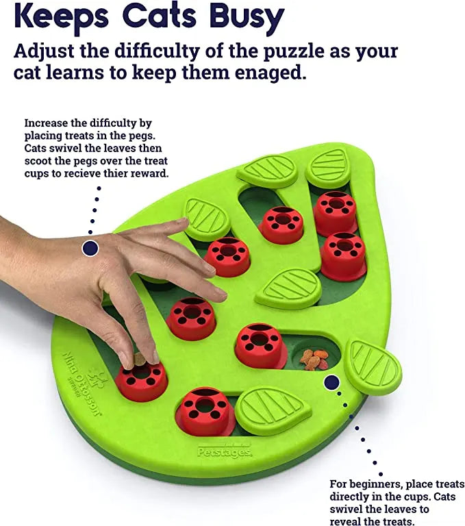 Leaf-Shaped Sliding Pet Treat Puzzle – 2 Colors