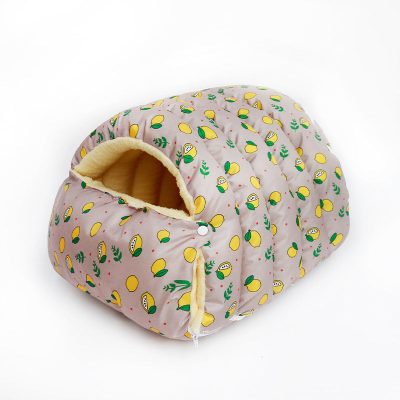 Corduroy Cat Cave Bed with Removable Cover – 3 Sizes