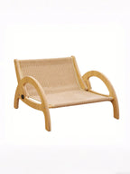 Adjustable Wooden Cat Scratcher Lounge with Sisal Mat