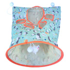 Foldable Cat Play Tunnel with Peek Holes & Hanging Toys