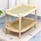 Double-Tier Wooden Cat Hammock Bed