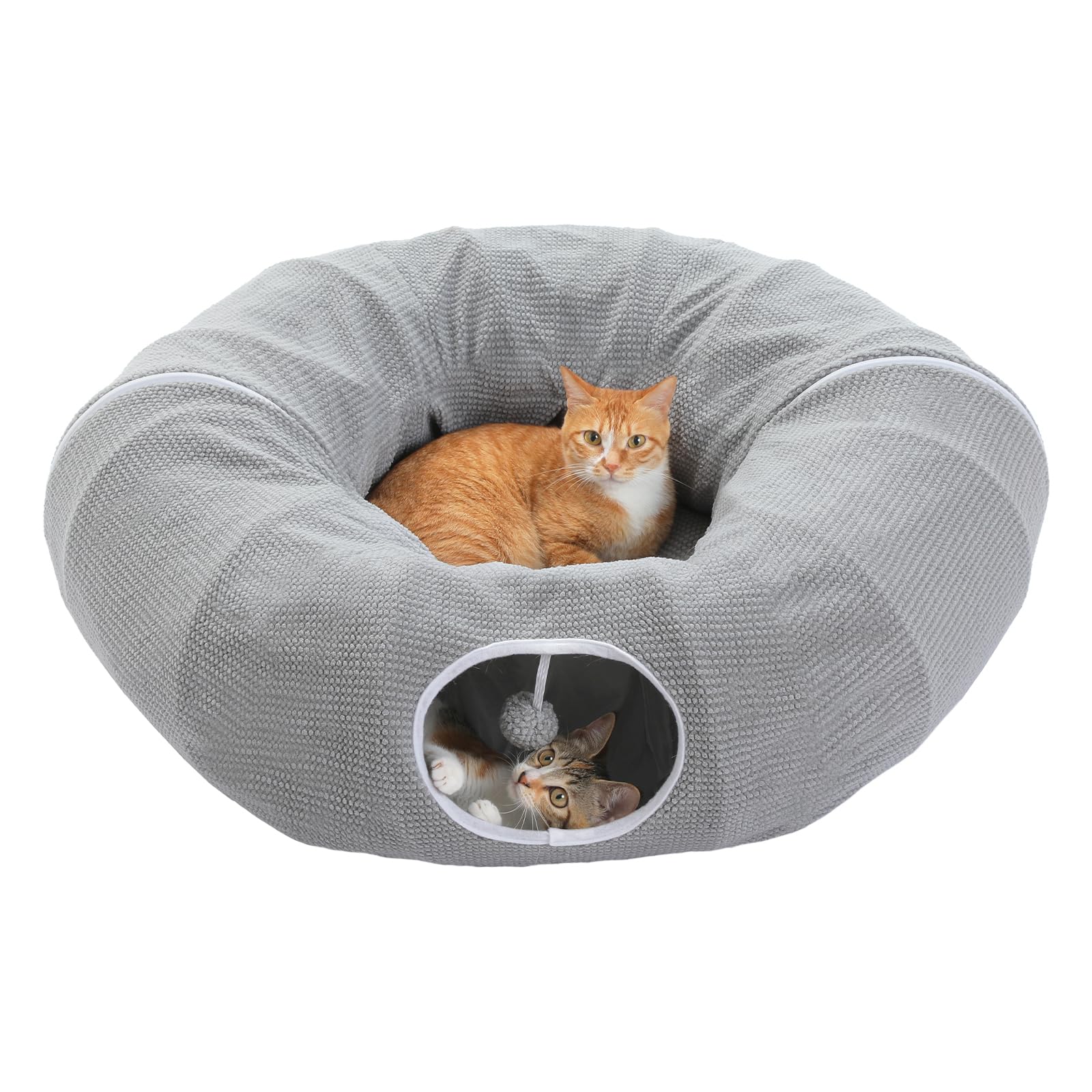 Washable Plush Donut Cat Tunnel Bed – 5 Designs