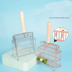 Large Wire Cat Litter Scoop with Wooden Handle – Color & Bag Options