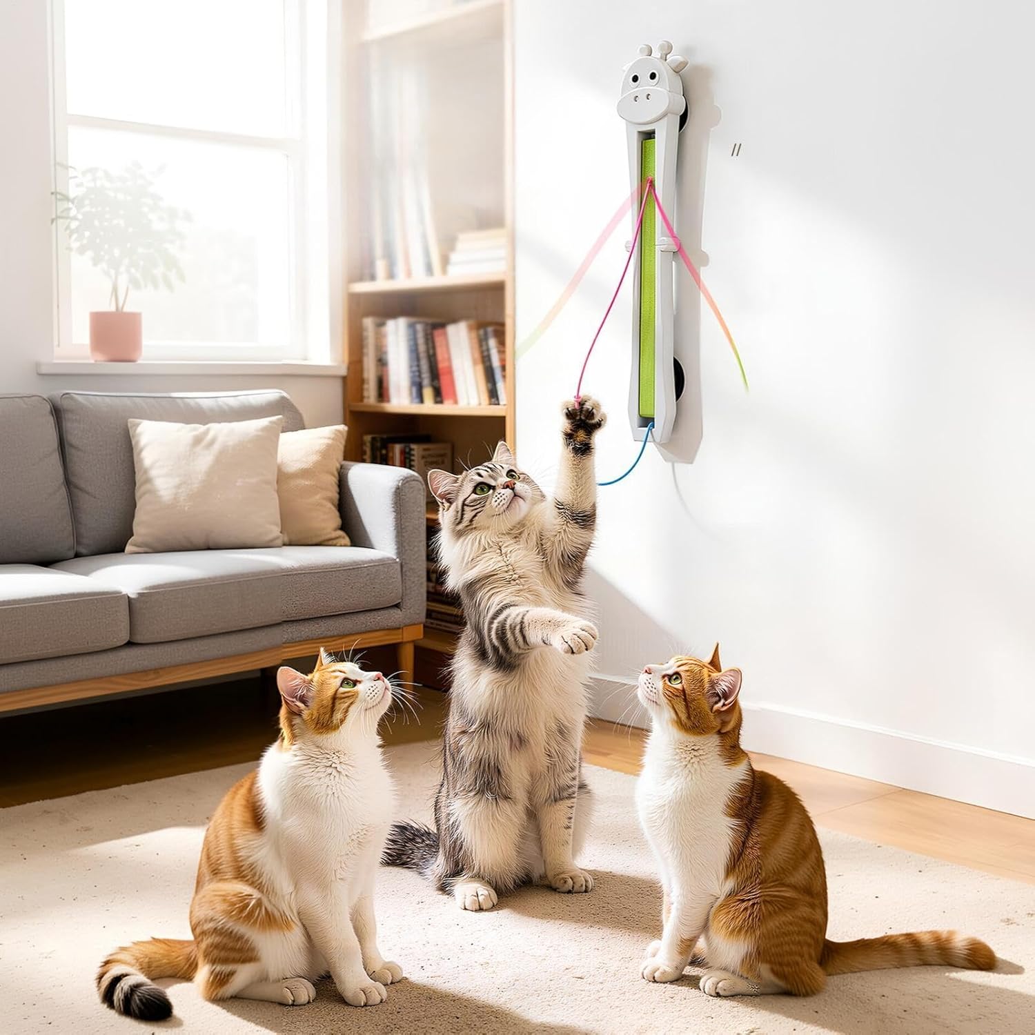 Wall-Mounted Automatic Retractable Rope Cat Toy – 1 or 2 Pack