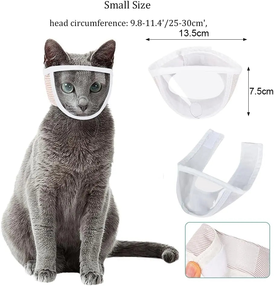 Transparent Cat Grooming Muzzle for Nail Trimming