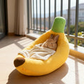 Banana-Shaped Washable Pet Bed for Cats & Dogs