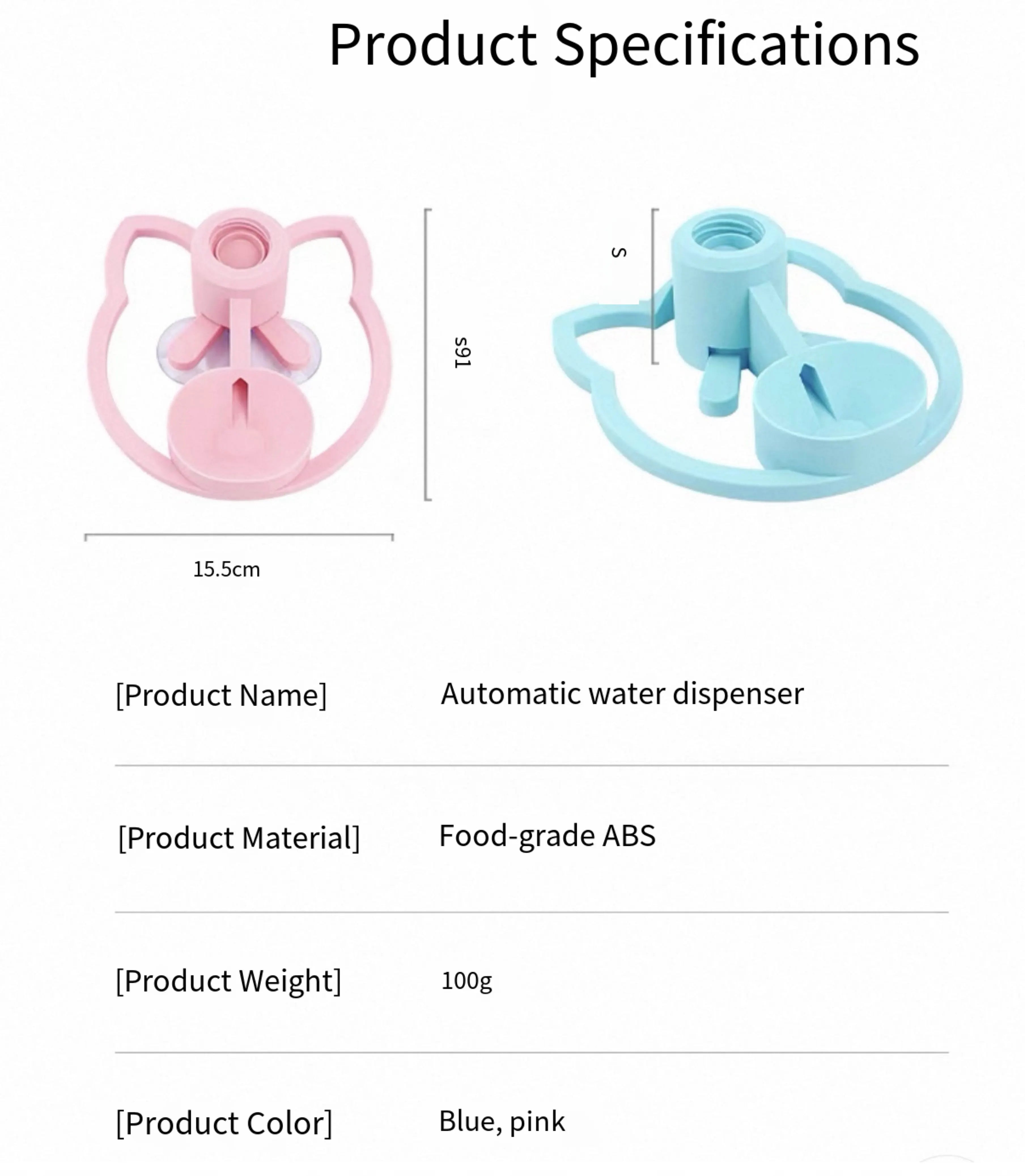Portable Bottle-Fed Gravity Pet Water Dispenser – 2 Colors