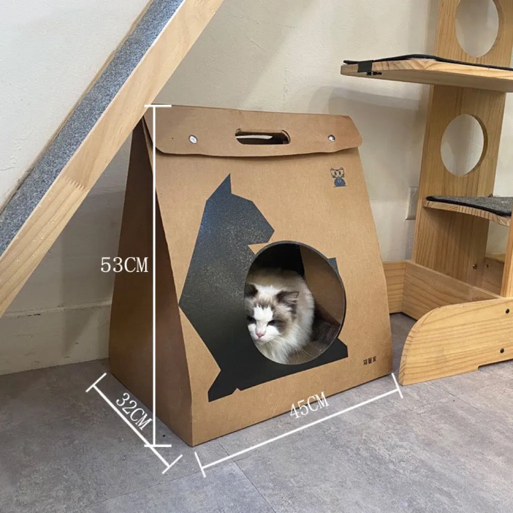 Foldable Cardboard Paper Cat House