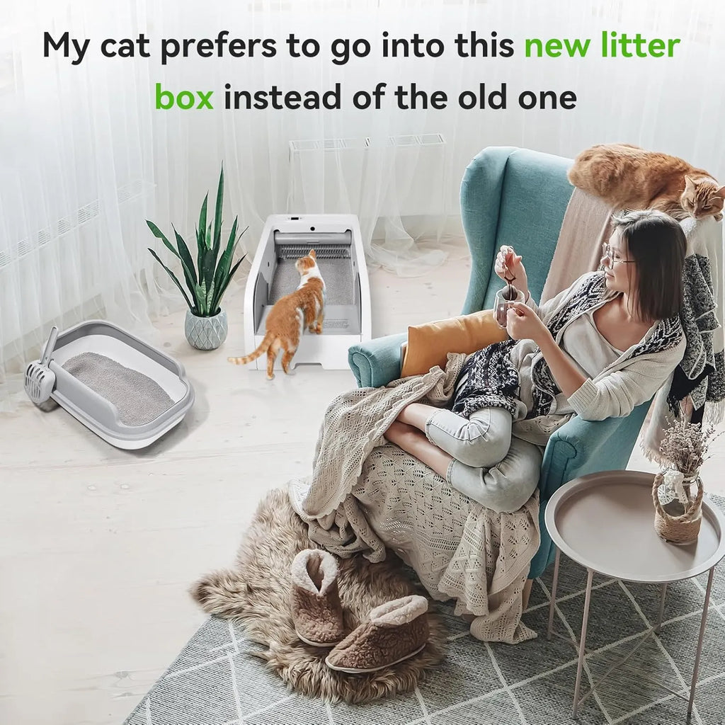Smart Automatic Self-Cleaning Cat Litter Box with App Control
