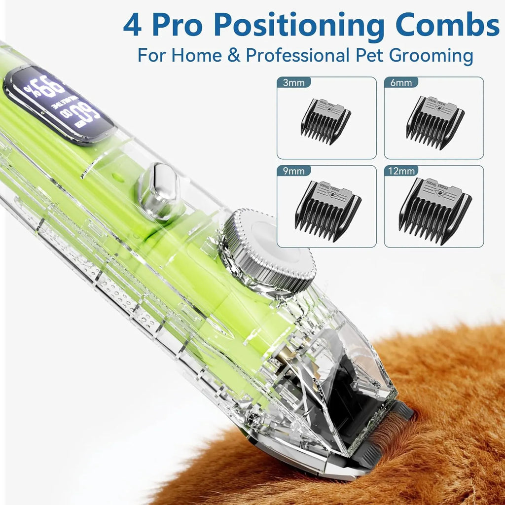 Rechargeable Pet Grooming Trimmer Kit with 4 Guide Combs