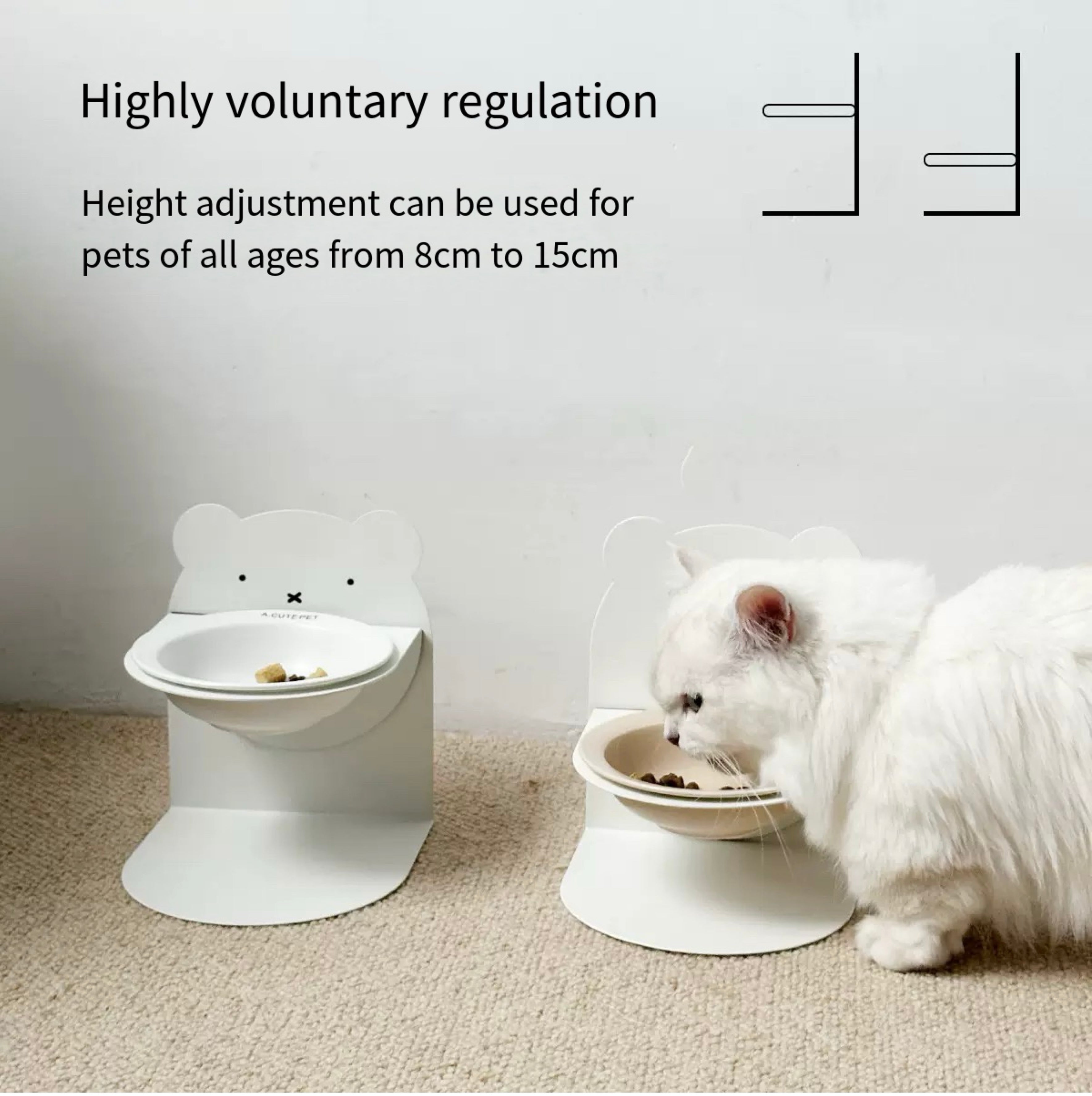 Adjustable Elevated Ceramic Cat Bowl