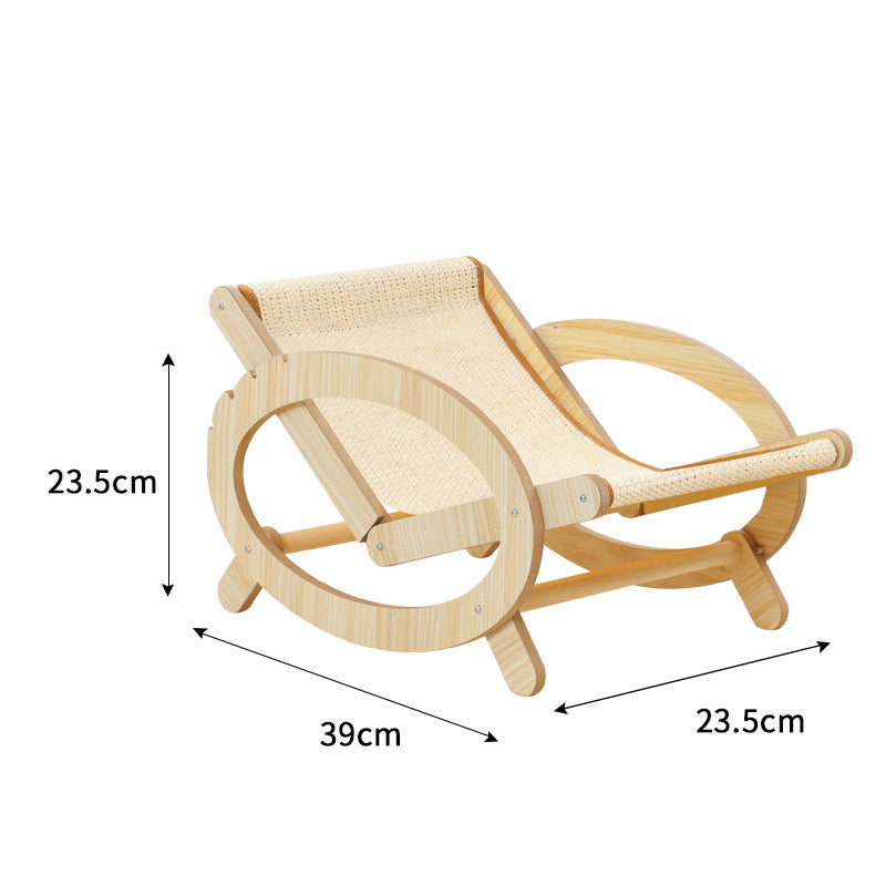 Adjustable Wooden Pet Hammock Lounge Chair