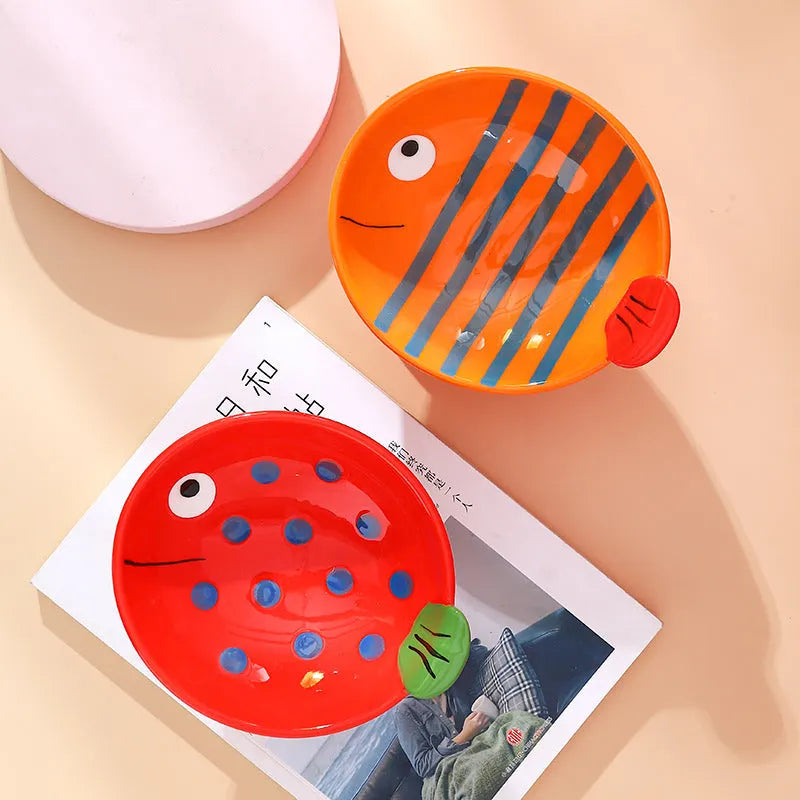 Whimsical Fruit & Fish Ceramic Cat Bowls – 2 Designs