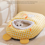 Semi-Enclosed Plush Cat Nest Bed – 2 Colors, 3 Sizes