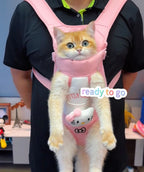Cartoon Front Pet Carrier Backpack for Cats & Small Dogs