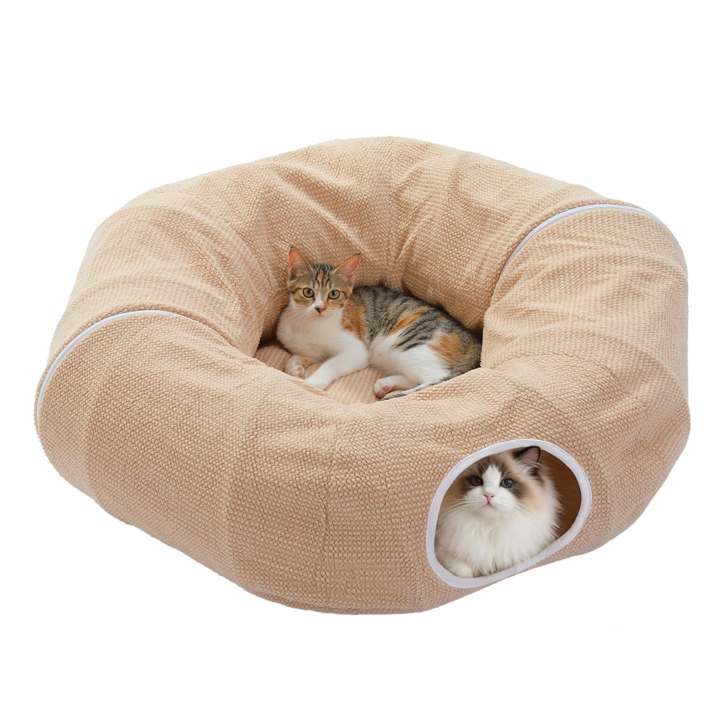 Washable Plush Donut Cat Tunnel Bed – 5 Designs