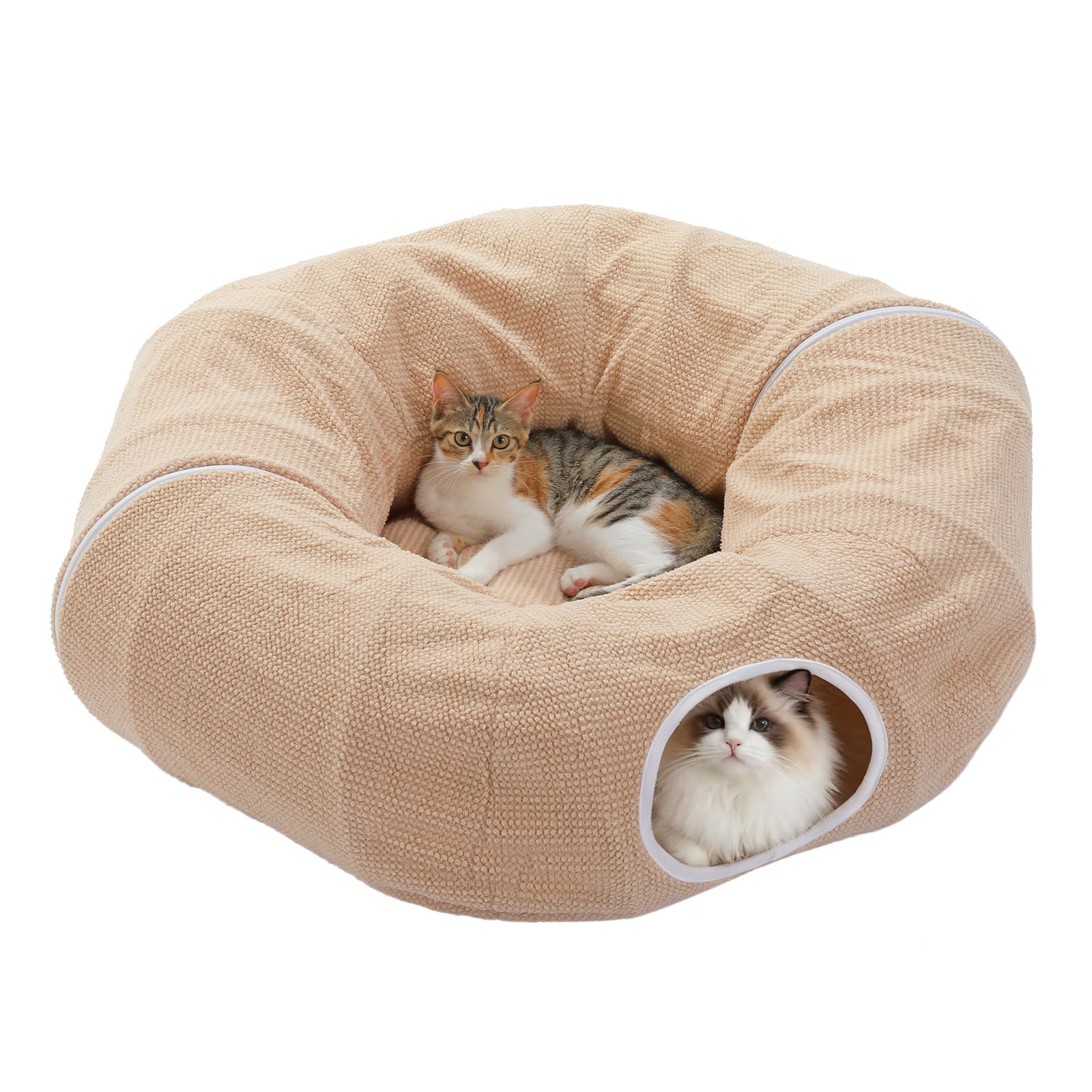 Washable Plush Donut Cat Tunnel Bed – 5 Designs
