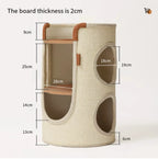 Two-Level Sisal Cat Scratcher Bed with Round Lounges