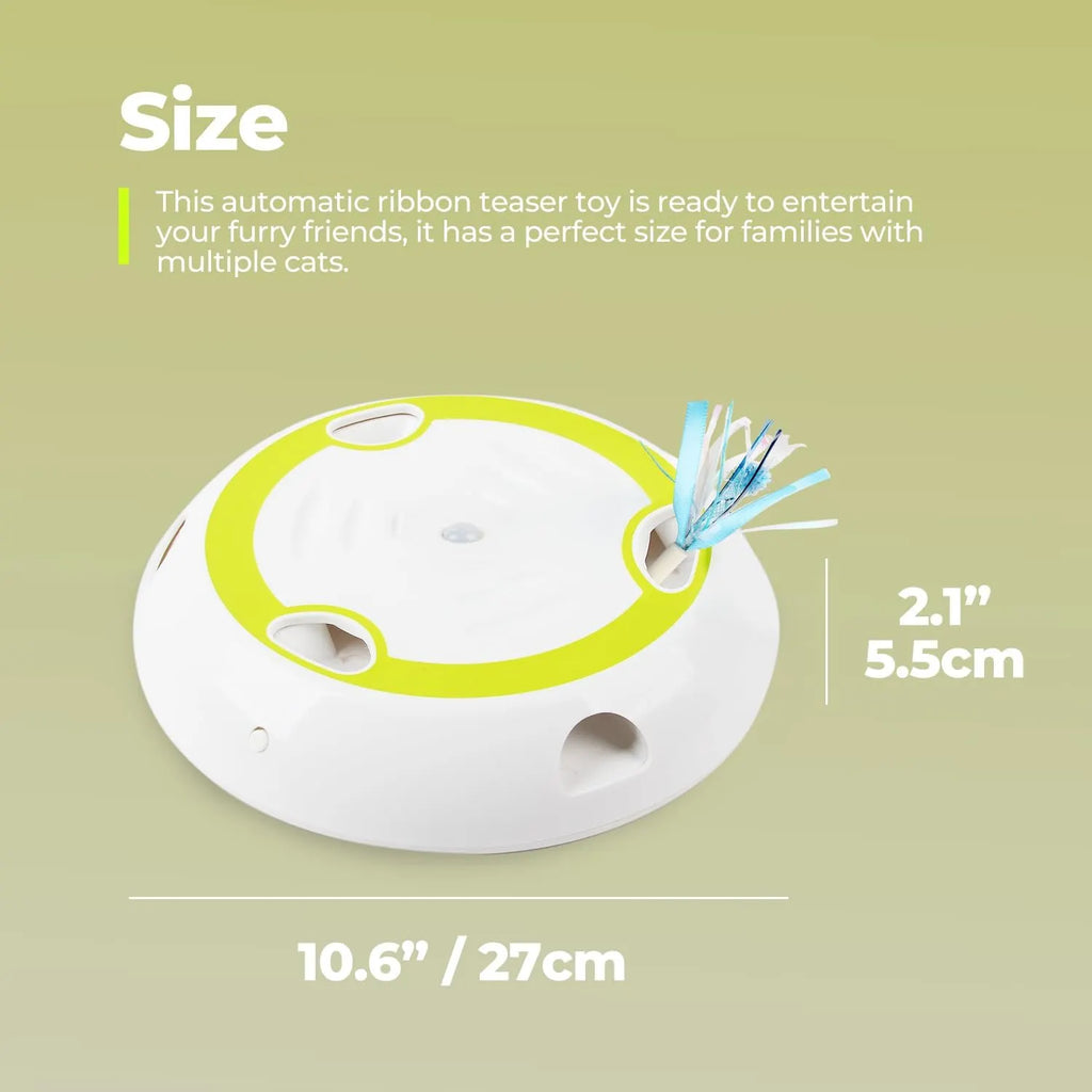 Automatic Pop-Up Feather Cat Toy with Rotating Track