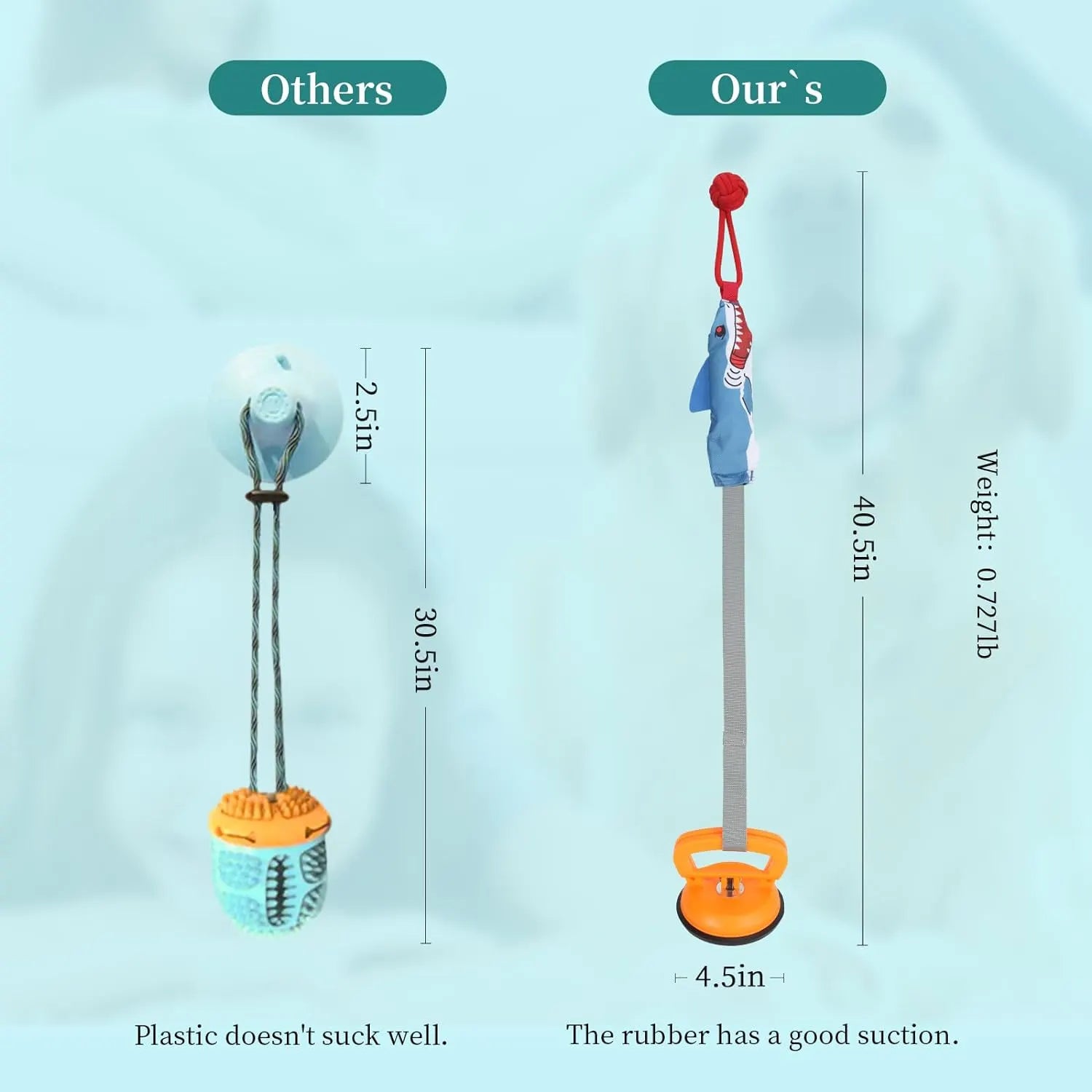 Dog Rope Tug Toy with Suction Cup or Handheld Grip