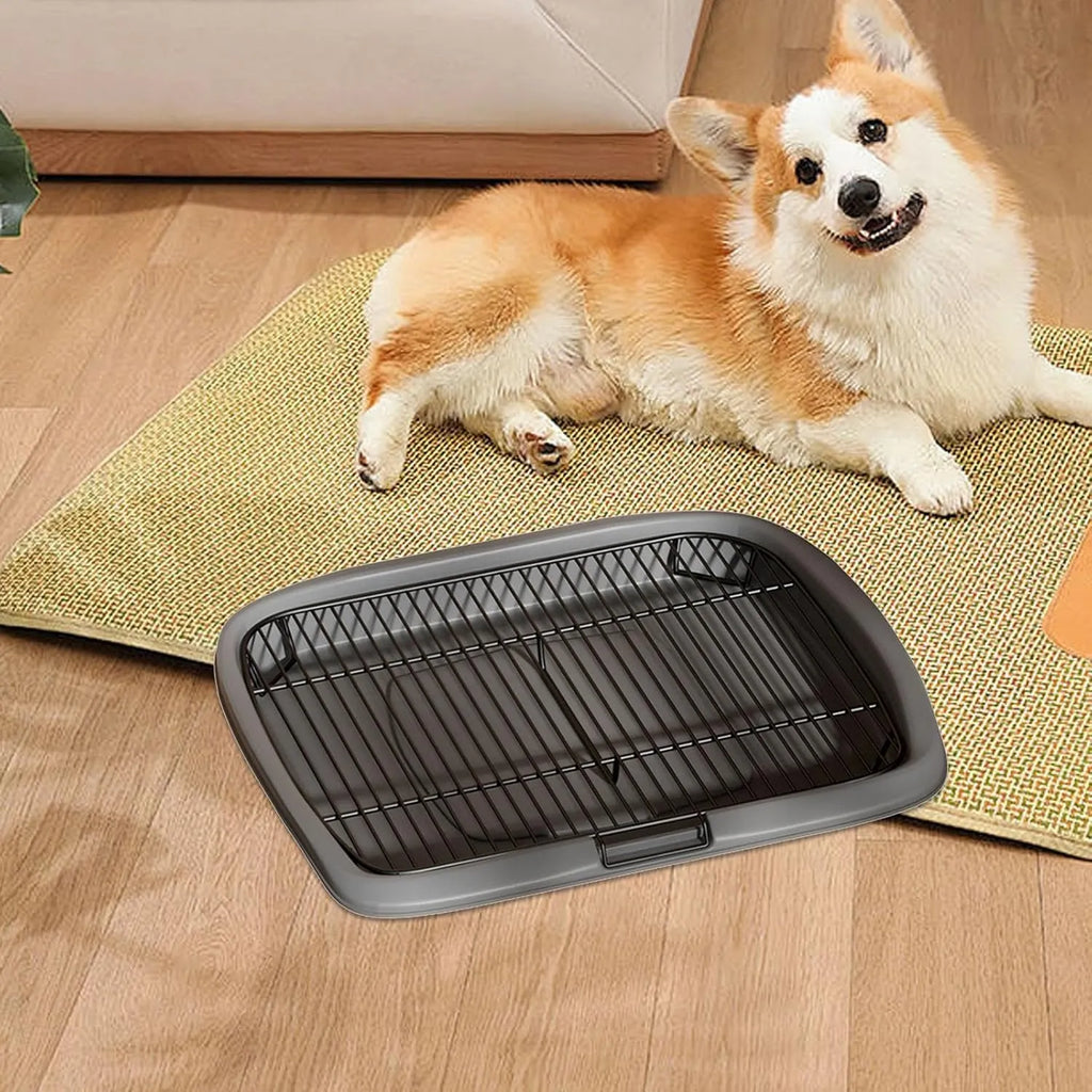 Raised-Grid Dog Potty Tray – 2 Colors, 2 Sizes