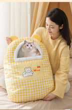 Semi-Enclosed Plush Cat Nest Bed – 2 Colors, 3 Sizes