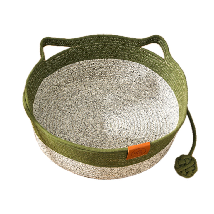 Handwoven Cotton Rope Cat Basket Bed with Teaser – 10 Designs