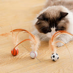 Bouncy Feather Sports Ball Toys for Indoor Cats