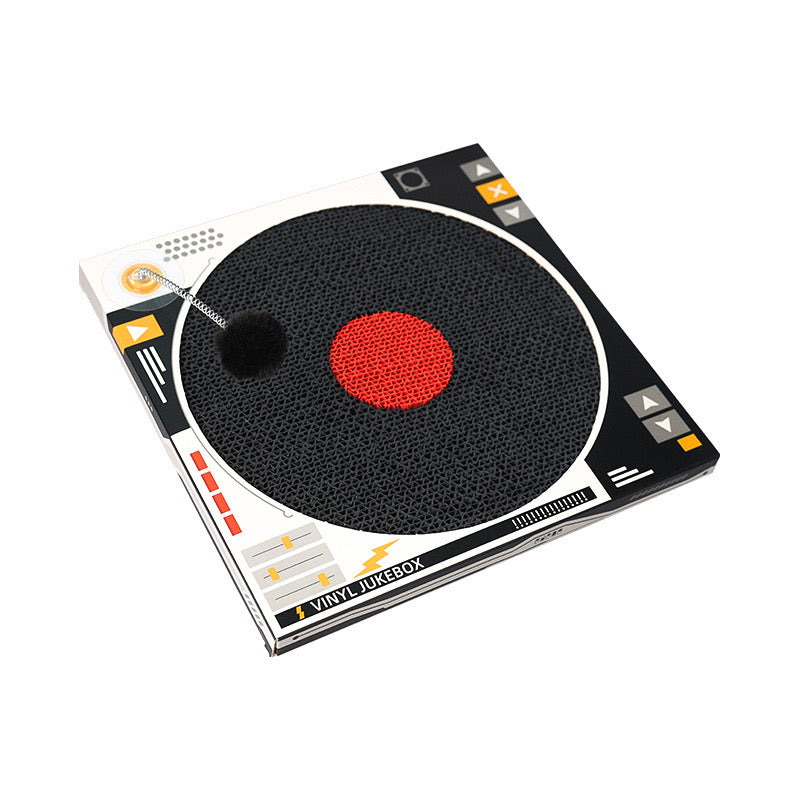 Record Player Cardboard Cat Scratcher with Play Ball – 2 Colors