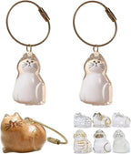 Fillable Cat-Shaped Keepsake Keychains – 2 Pieces, 6 Styles