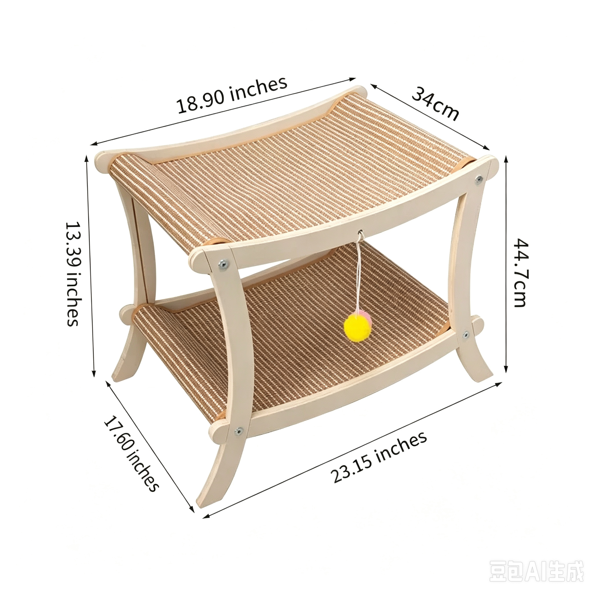Double-Tier Cat Hammock & Scratcher with Hanging Toys – 2 Styles